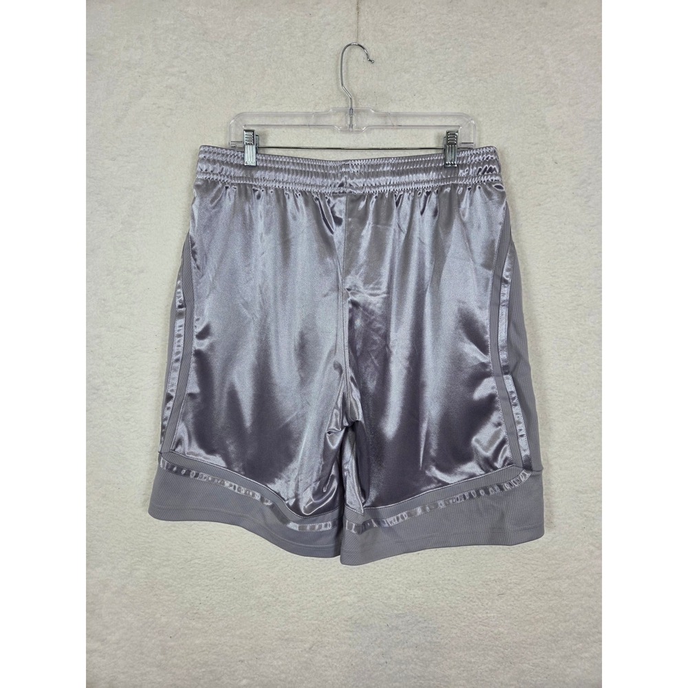 Vtg AND1 Mens Basketball Shorts Silver L Dazzle Shiny Silky Baggy Gym Y2K 34x10
